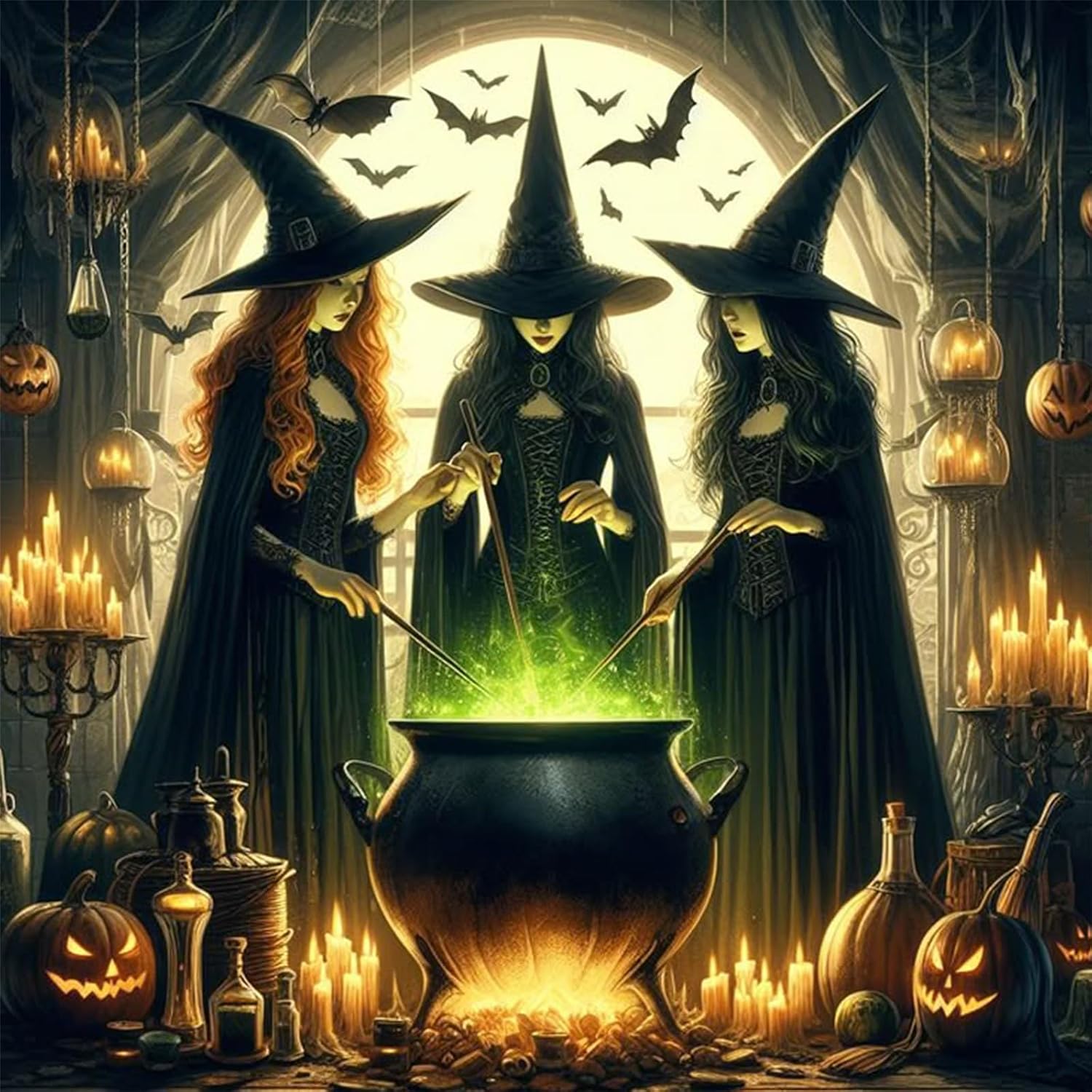 Photo Mosaic Print - RUOPOTY Witch Diy Diamond Painting Halloween