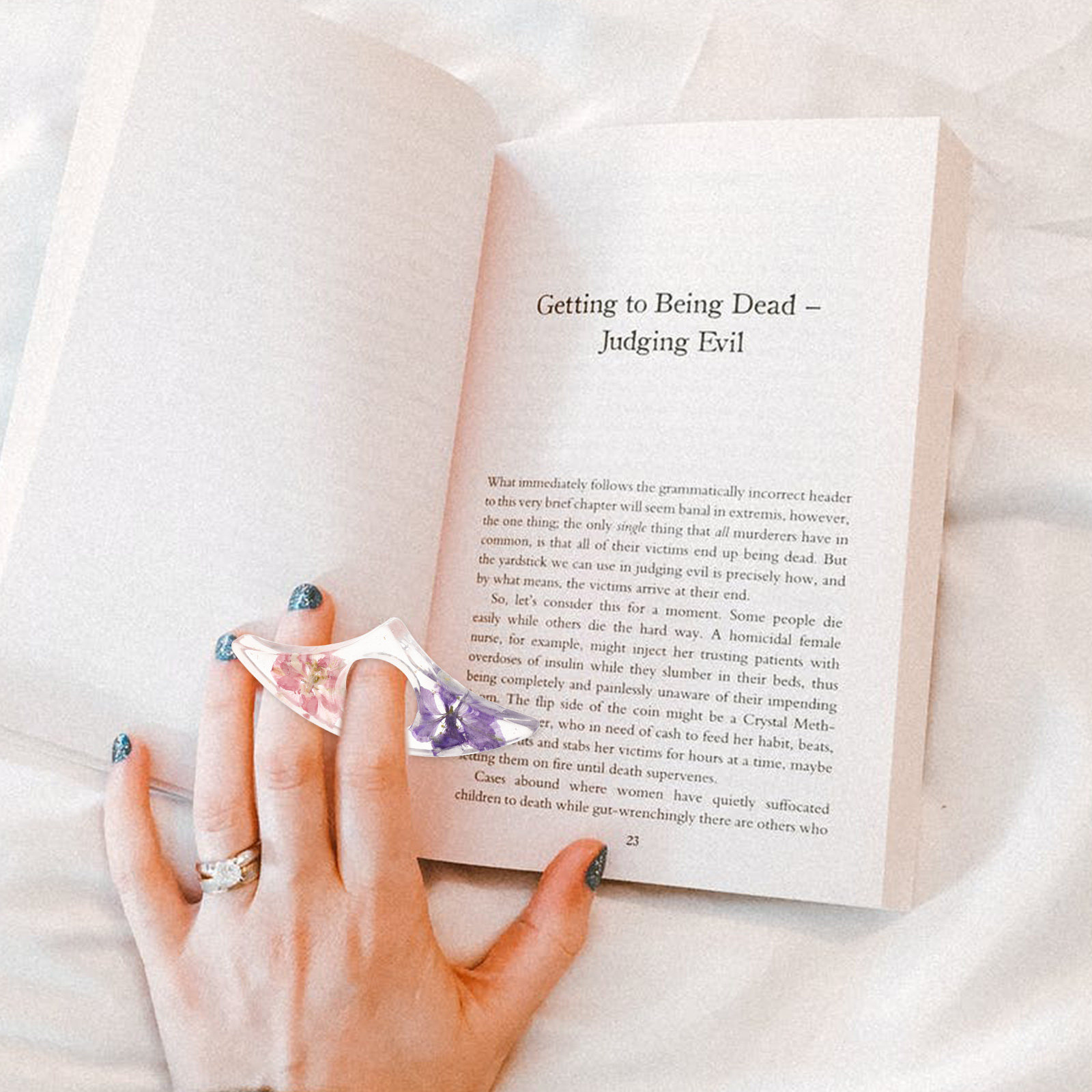 Resin Floral Thumb Bookmark Be - Dried Flower Bookmark ulasan dan harga