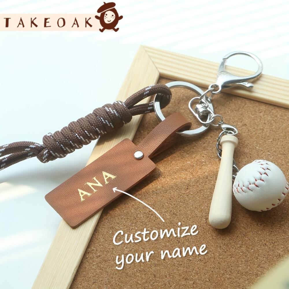 Customized Name Sports Themed  - Monogram Keychain Leather ulasan dan harga