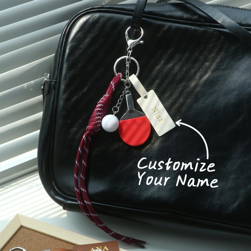 Customized Name Sports Themed  - Monogram Keychain Leather ulasan dan harga