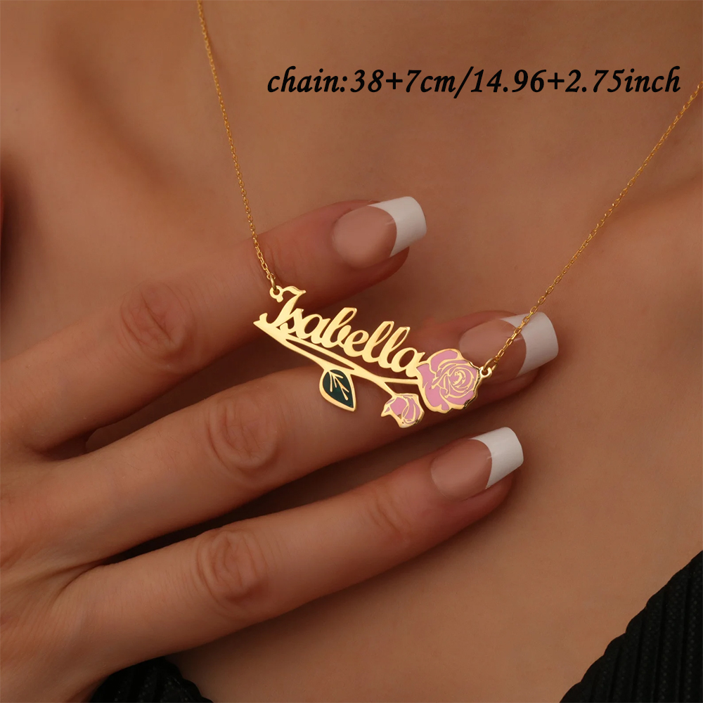 Personalized Colorfuls Birth F - Name Necklace Custom ulasan dan harga