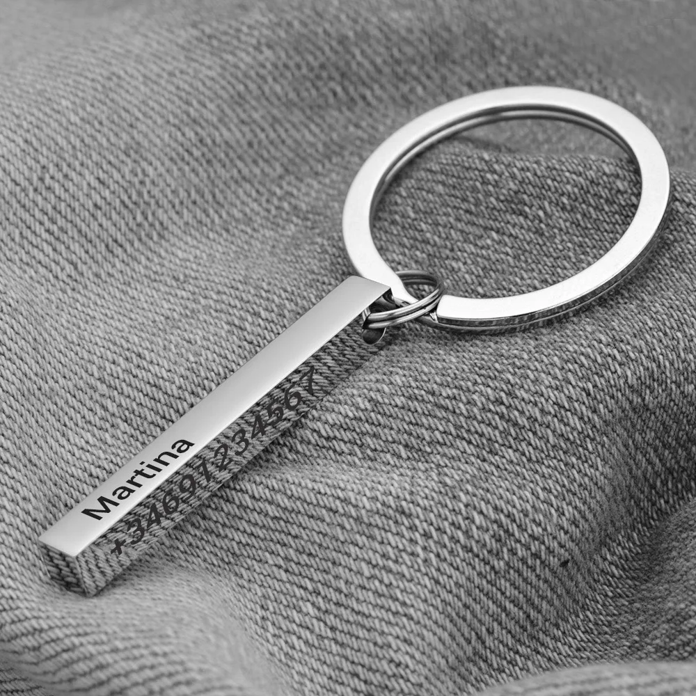 Personalized 3D Bar Keychain E - Initial Ring Custom ulasan dan harga