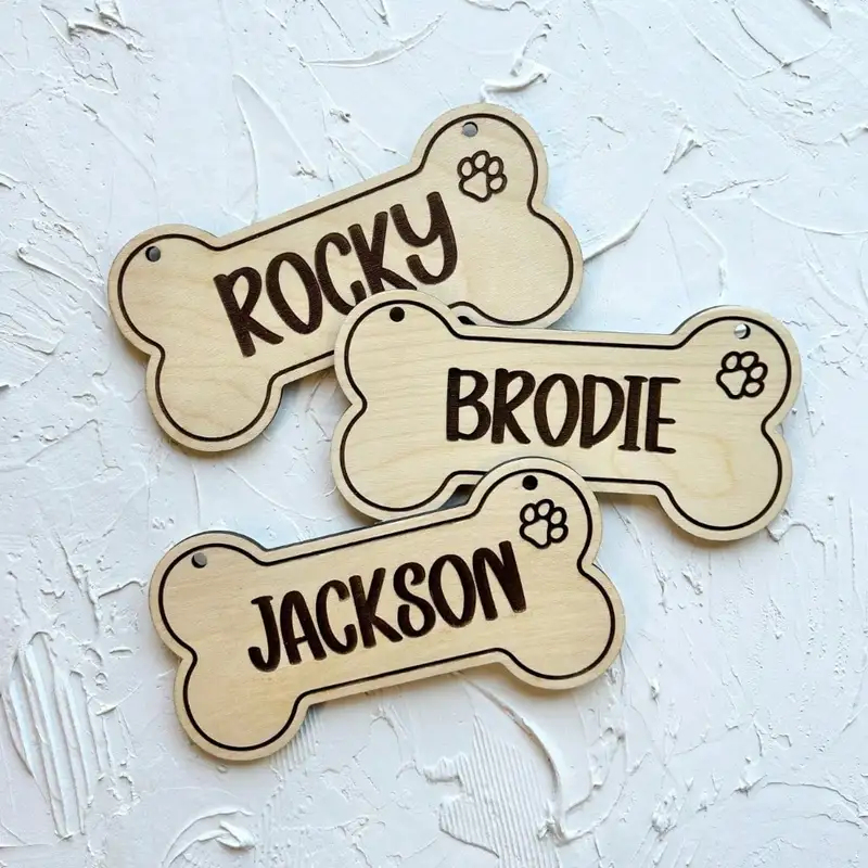 5PCS Custom Wooden Dog Tag - P - Pet Portrait Custom ulasan dan harga