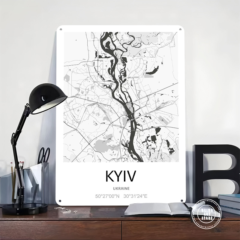 Kyiv City Map Printed Poster C - Custom Map Poster ulasan dan harga