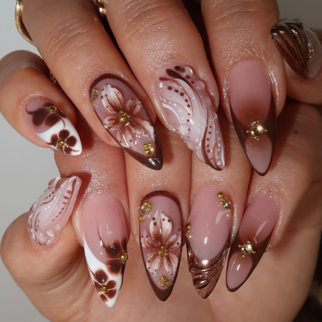 Medium fake nails for women gr - Pressed Flower Art ulasan dan harga
