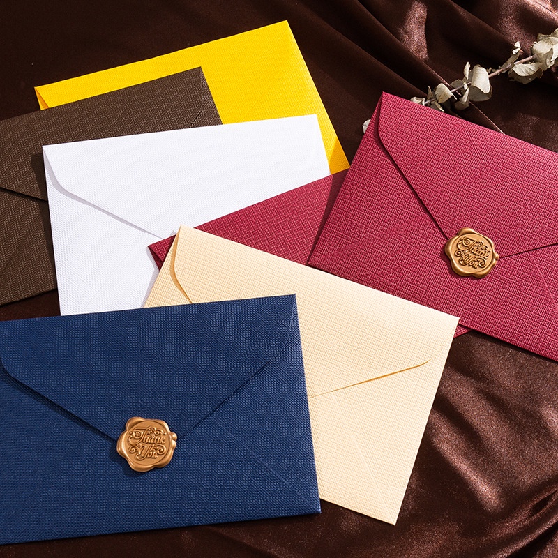 5 Pcs Retro Linen Pattern Enve - Wax Seal Letter Kit ulasan dan harga