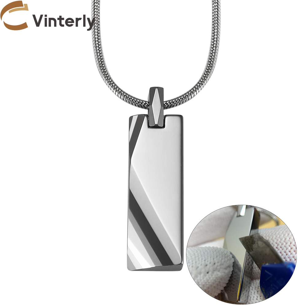 Tungsten Carbide Pendants Men  - Name Necklace Custom ulasan dan harga