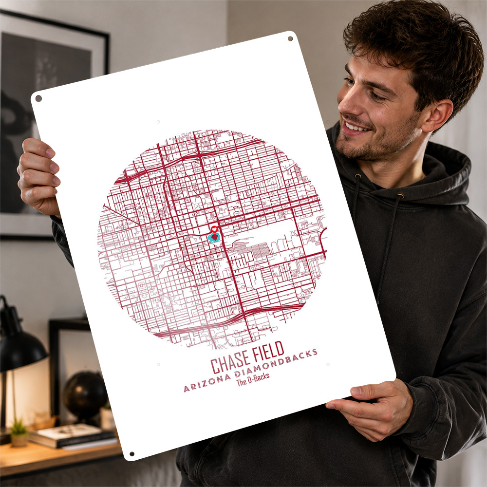 Chase Field Stadium Map Metal  - Custom Map Poster ulasan dan harga