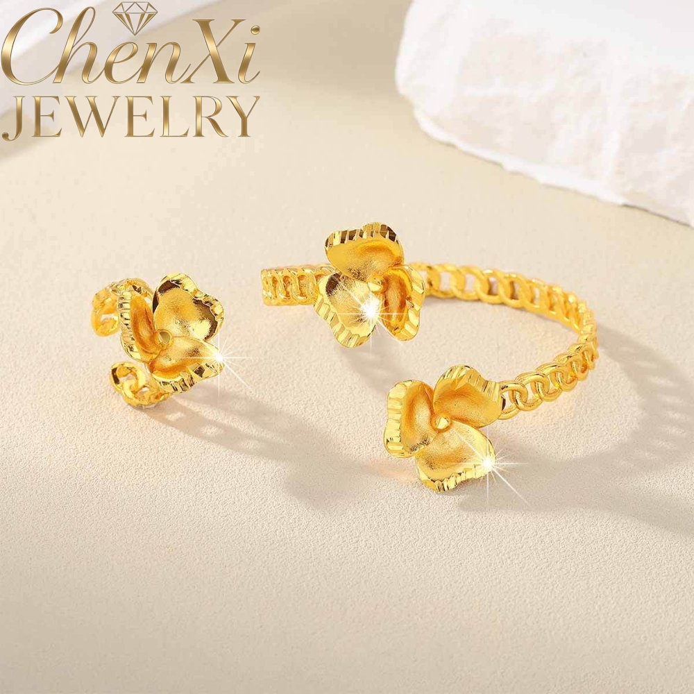 Sand Gold Floral Open-End Bang - Coordinates Bracelet ulasan dan harga